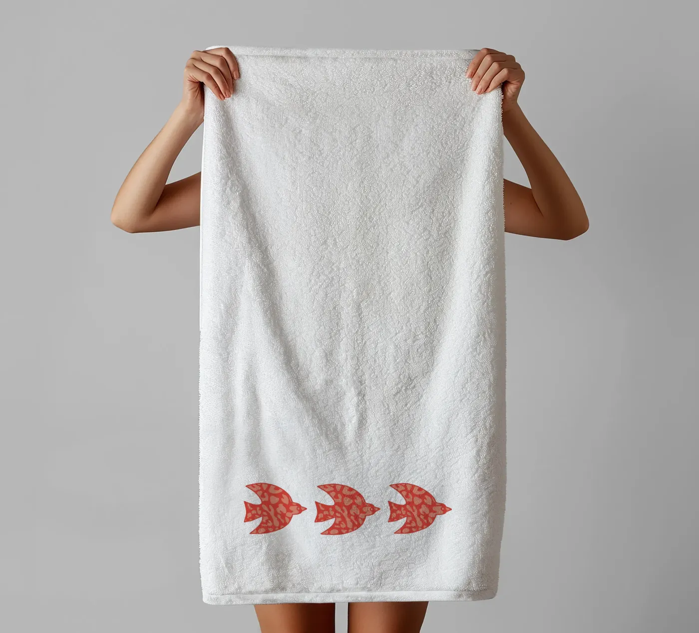 oiseau leopard orange towel by alice