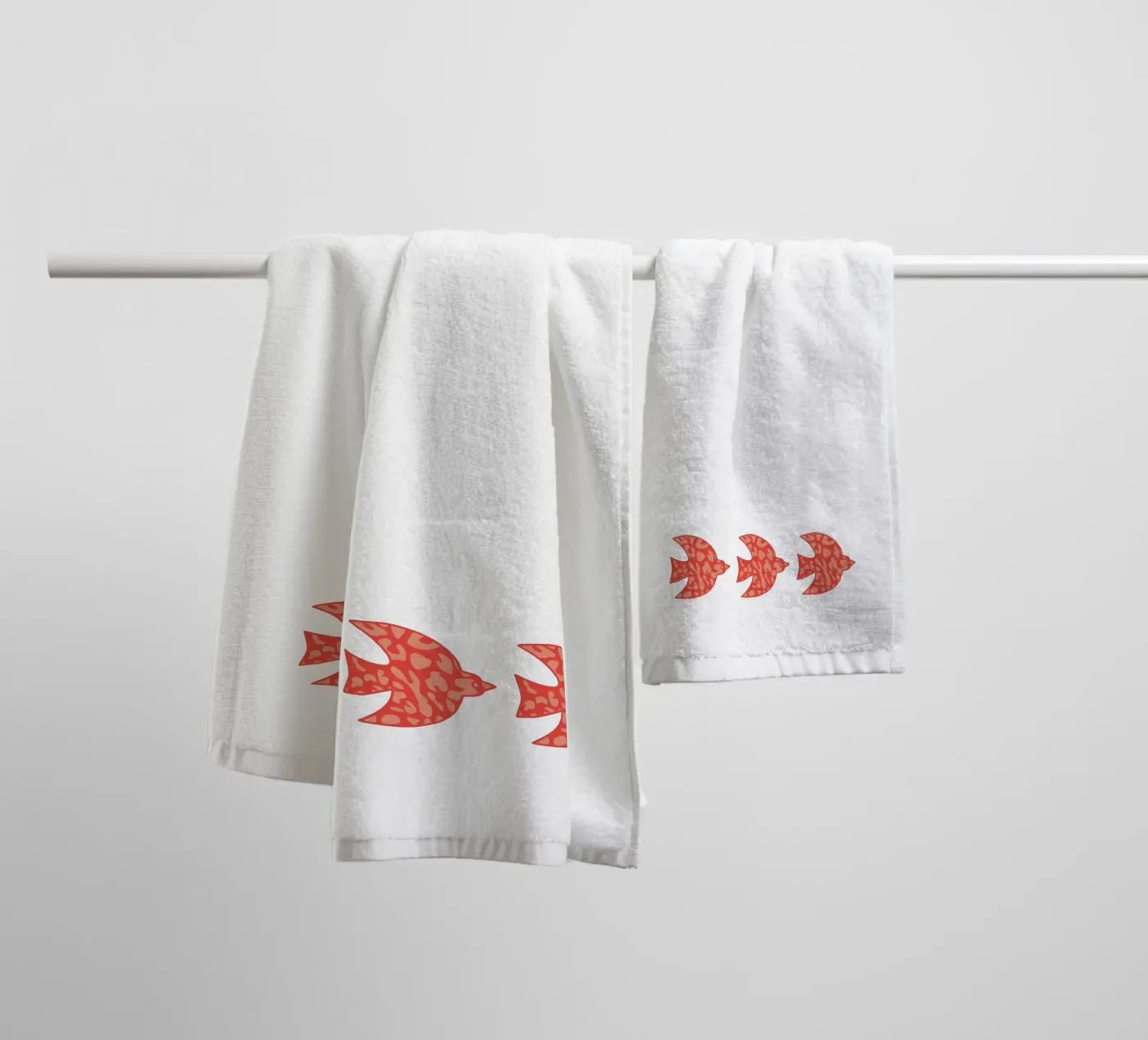 oiseau leopard orange towel by alice