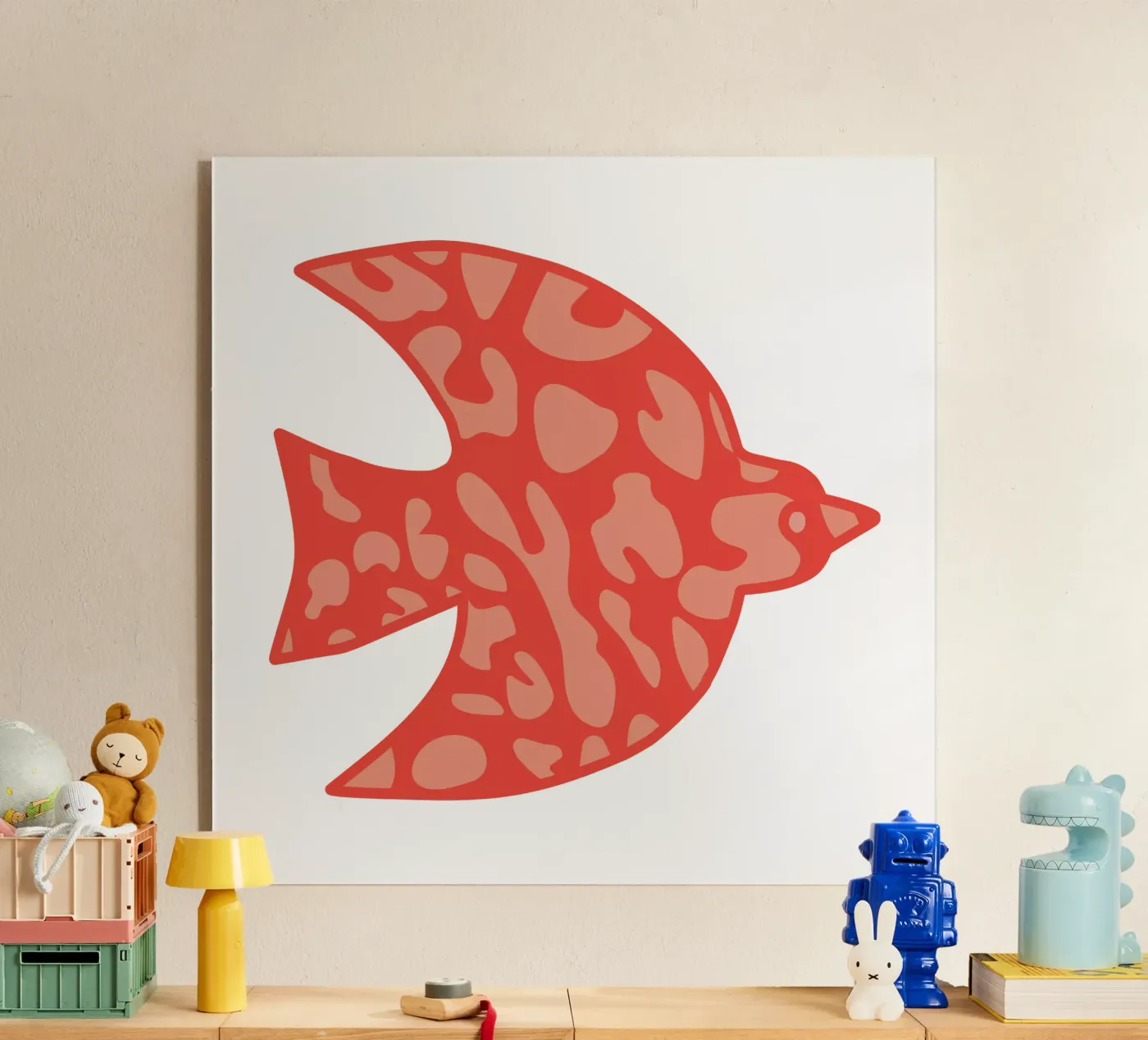 oiseau leopard orange plexiglass da alice