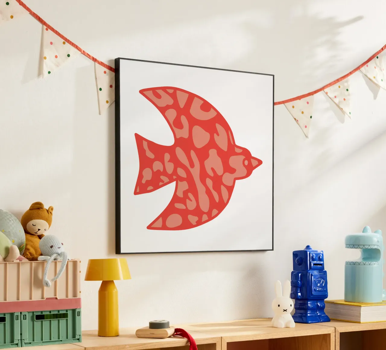 oiseau leopard orange alluminio dibond da alice