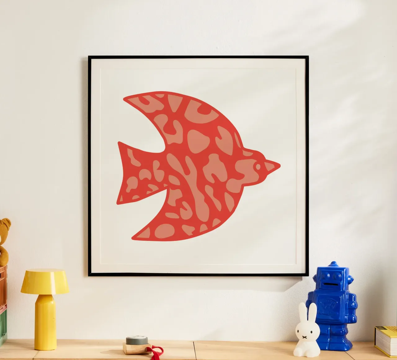 oiseau leopard orange poster by alice
