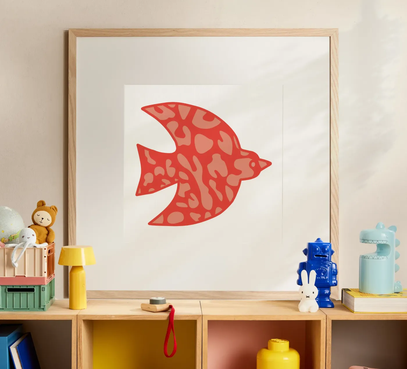 oiseau leopard orange poster da alice
