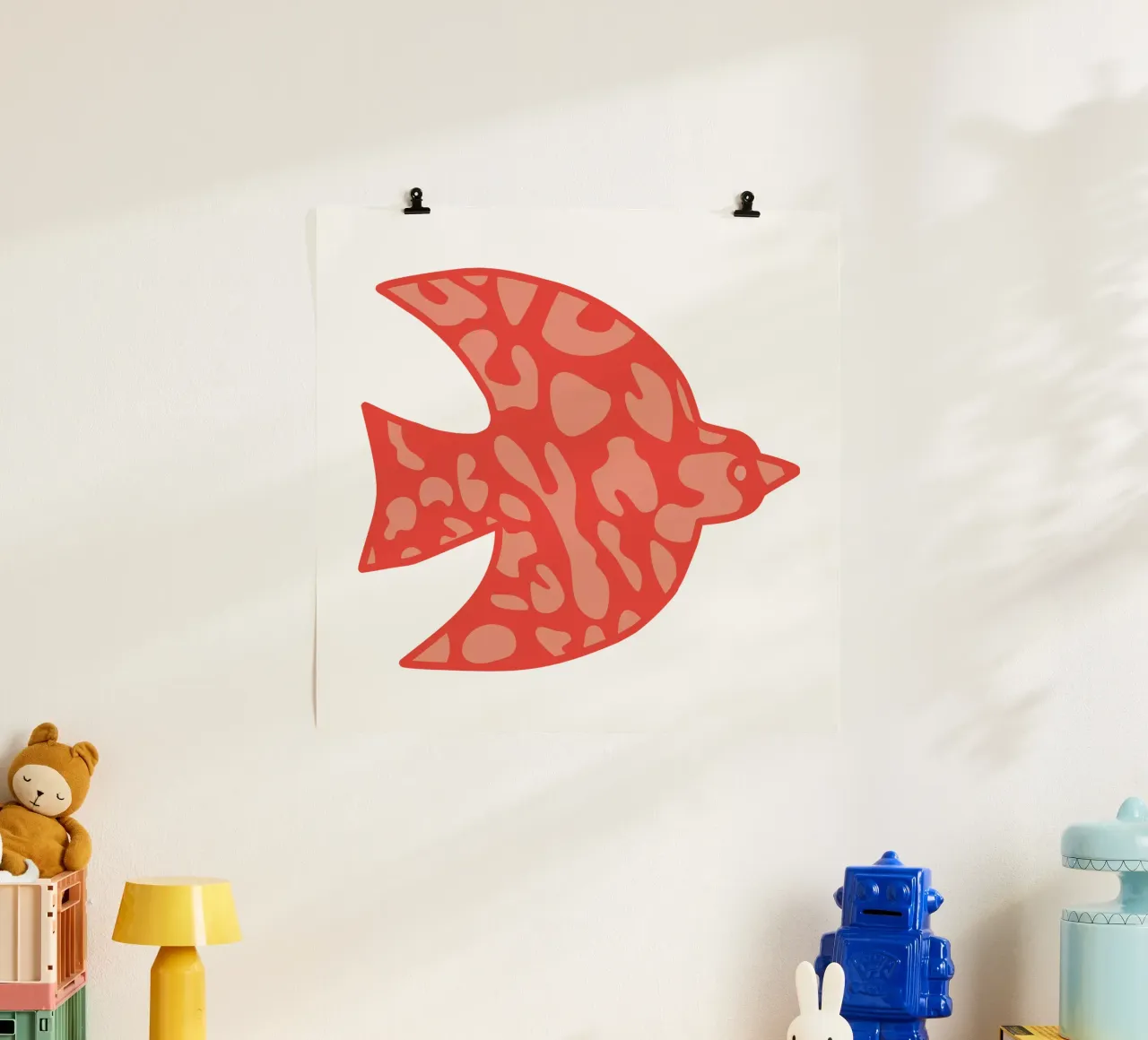 oiseau leopard orange poster by alice