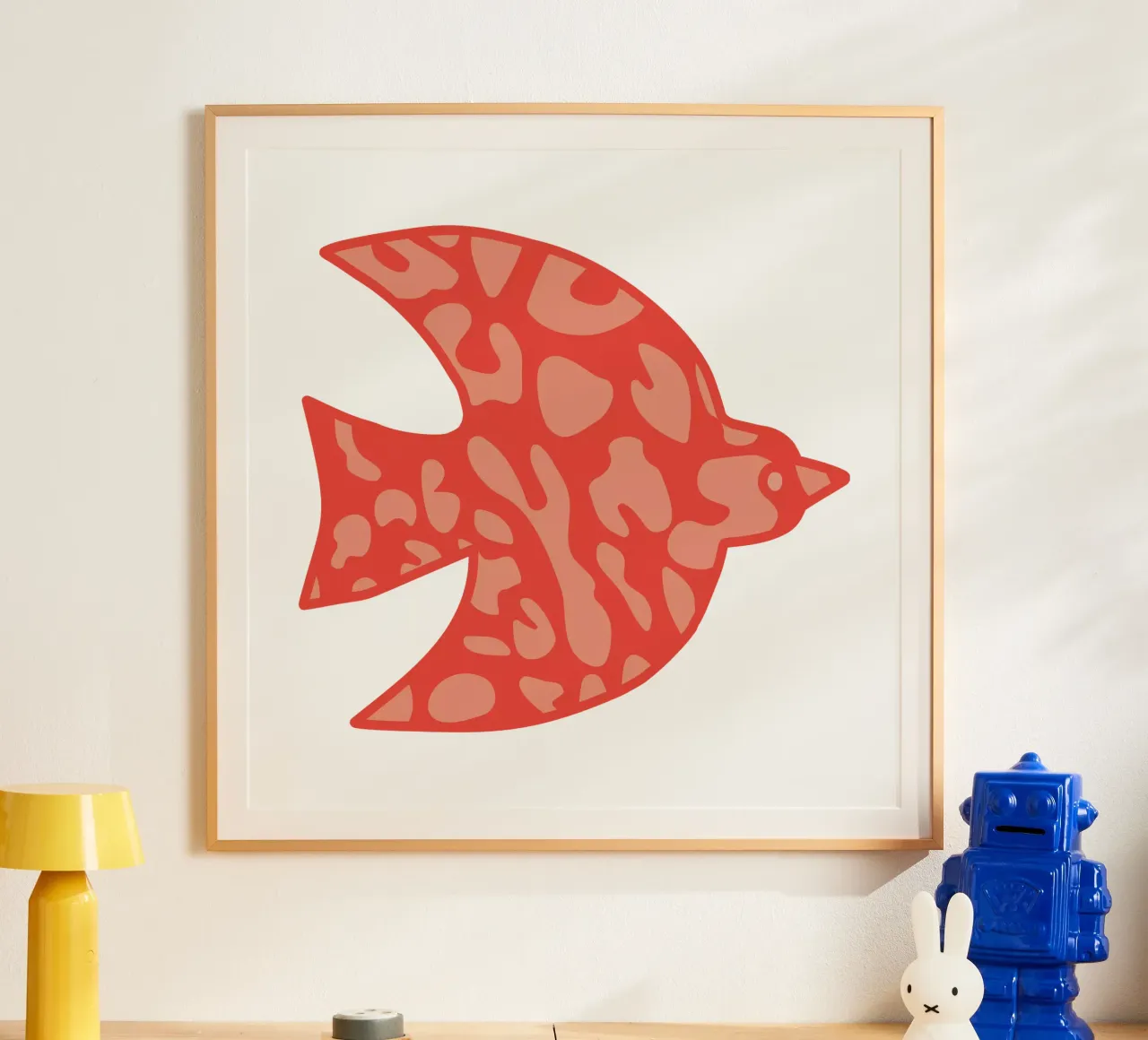 oiseau leopard orange poster by alice