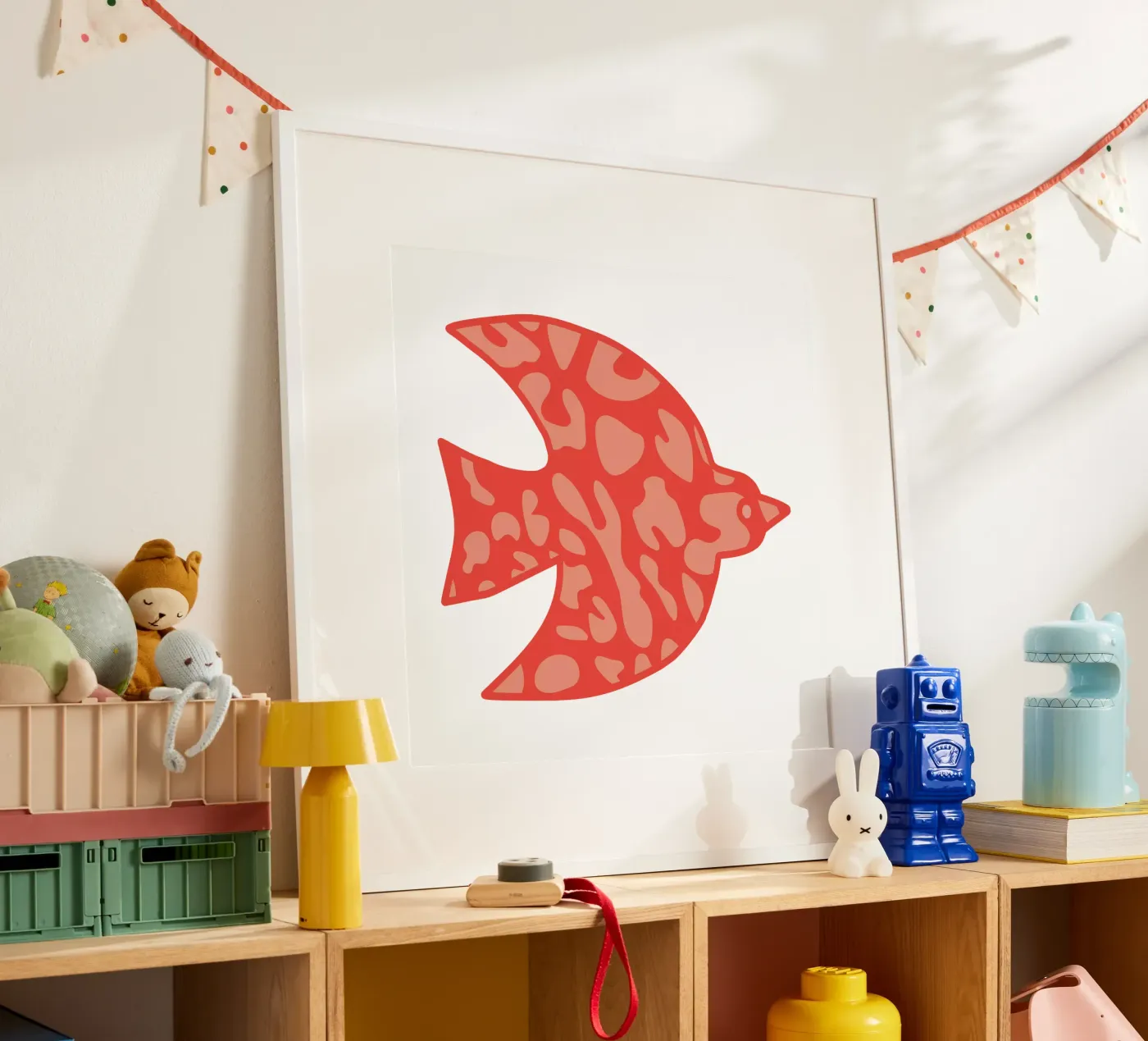 oiseau leopard orange poster da alice