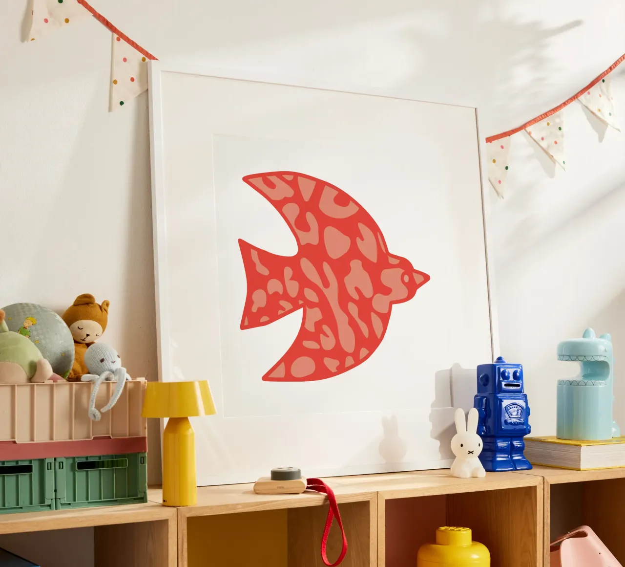 oiseau leopard orange poster by alice