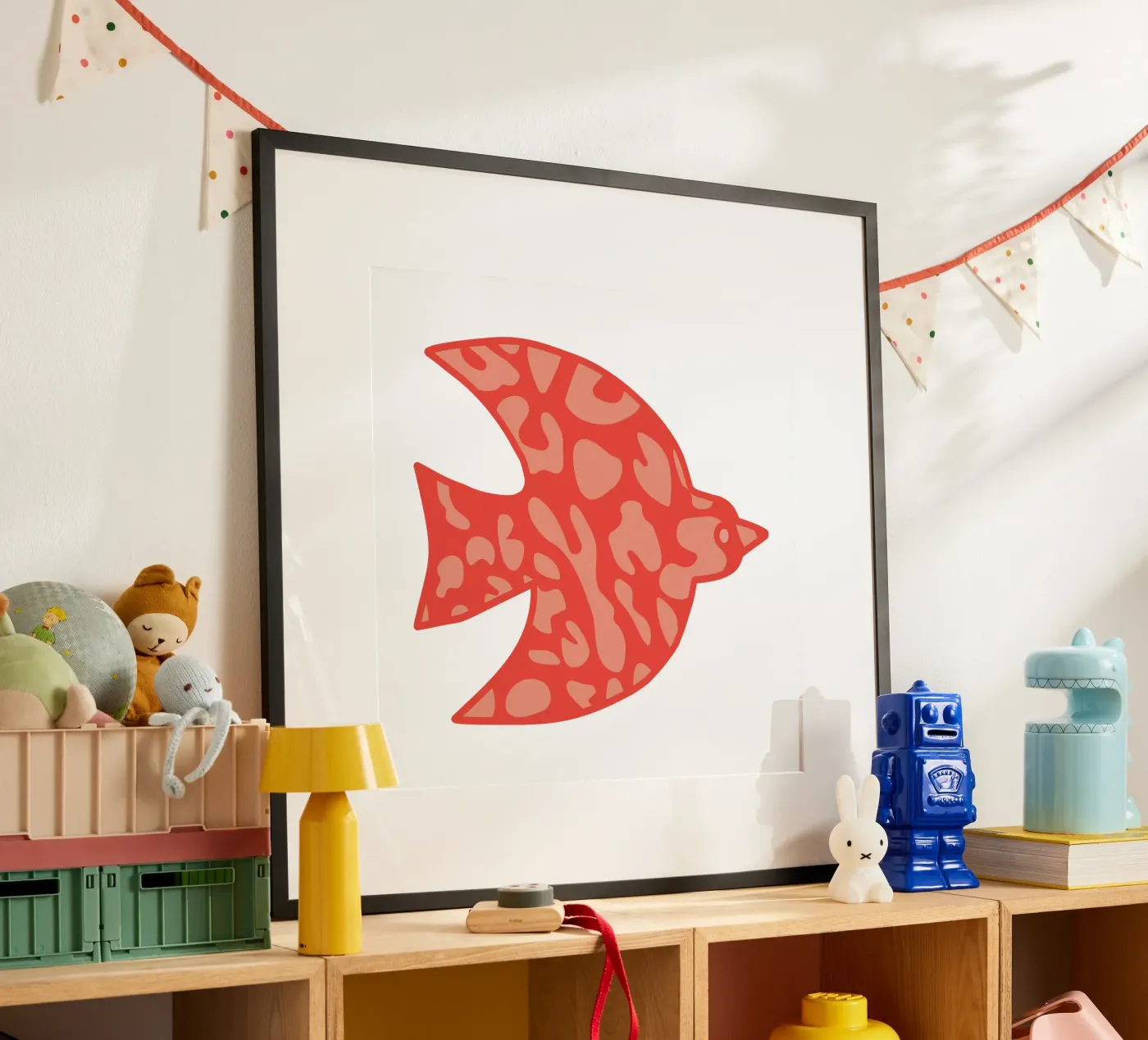 oiseau leopard orange poster da alice