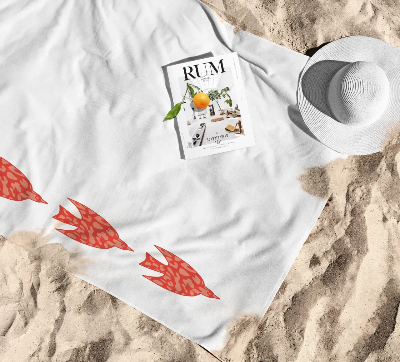 oiseau leopard orange telo mare da alice