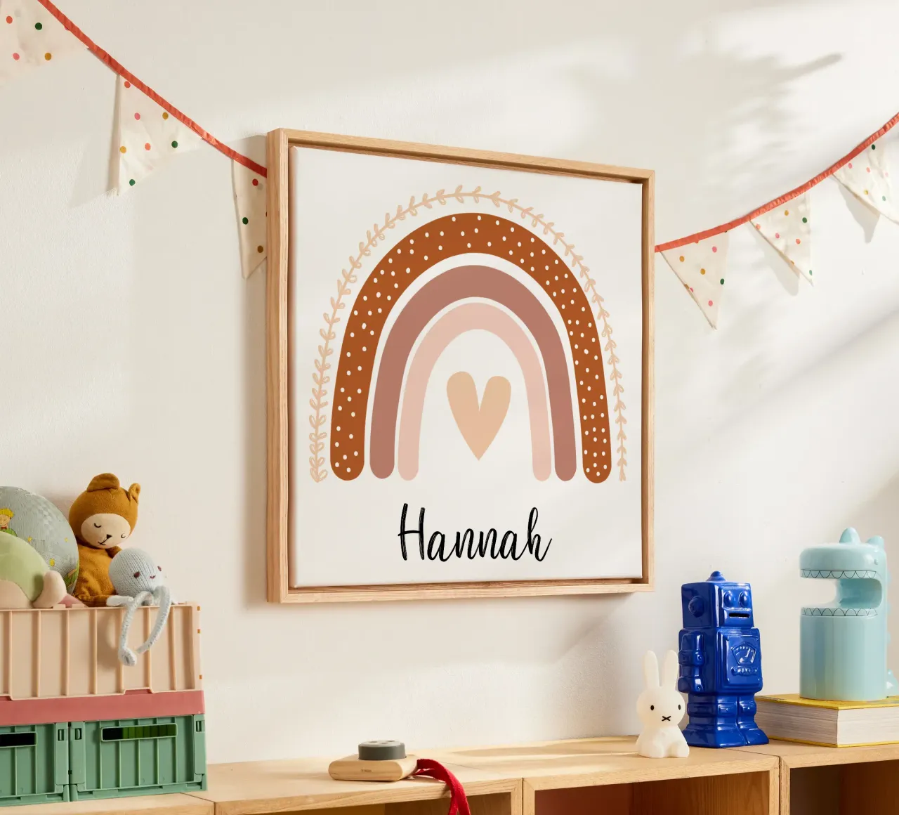 Personalisierbares Baby-Motiv canvas met Baklijst van NORDLICHT DESIGNS