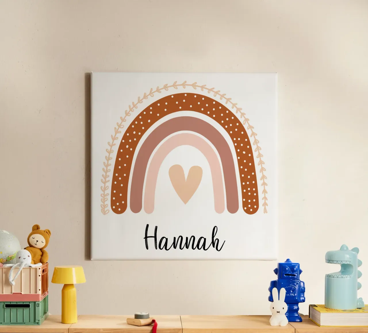 Personalisierbares Baby-Motiv canvas met Baklijst van NORDLICHT DESIGNS