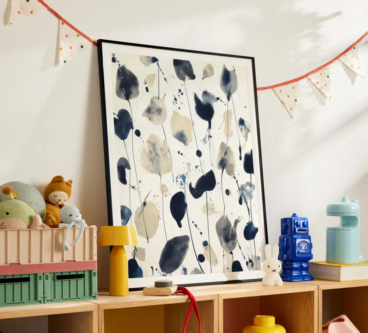 Indigo Rainfall poster by Sophia Calder Studio