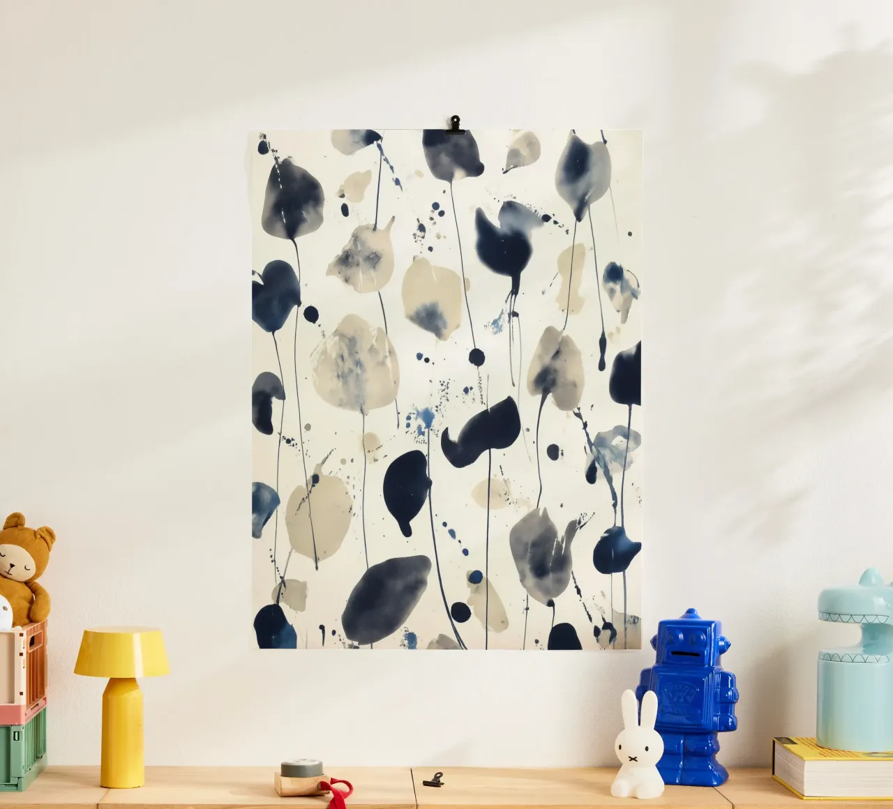 Indigo Rainfall poster by Sophia Calder Studio