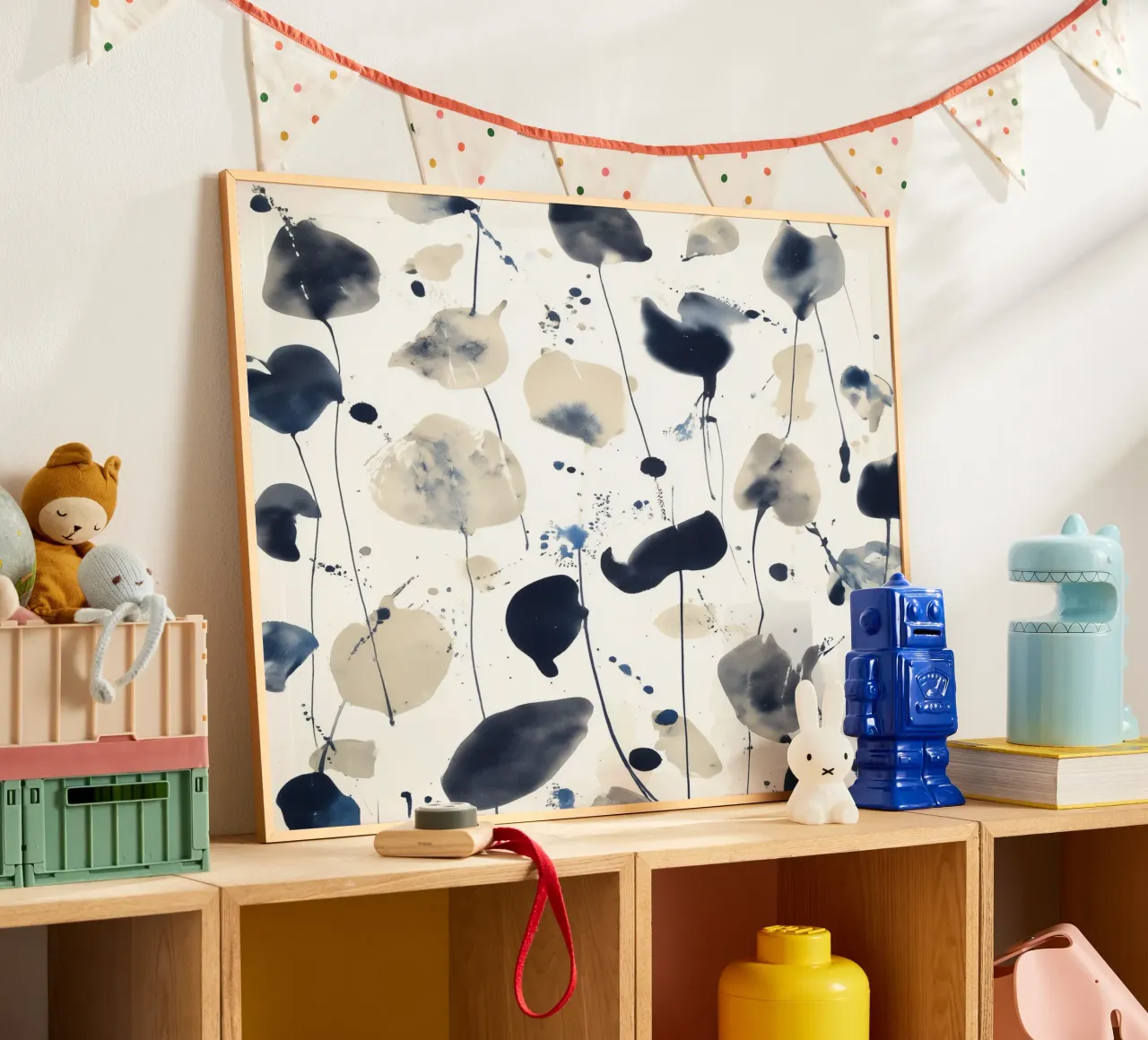 Indigo Rainfall poster by Sophia Calder Studio