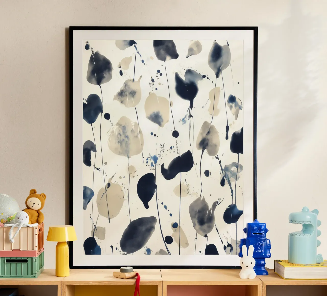 Indigo Rainfall poster by Sophia Calder Studio