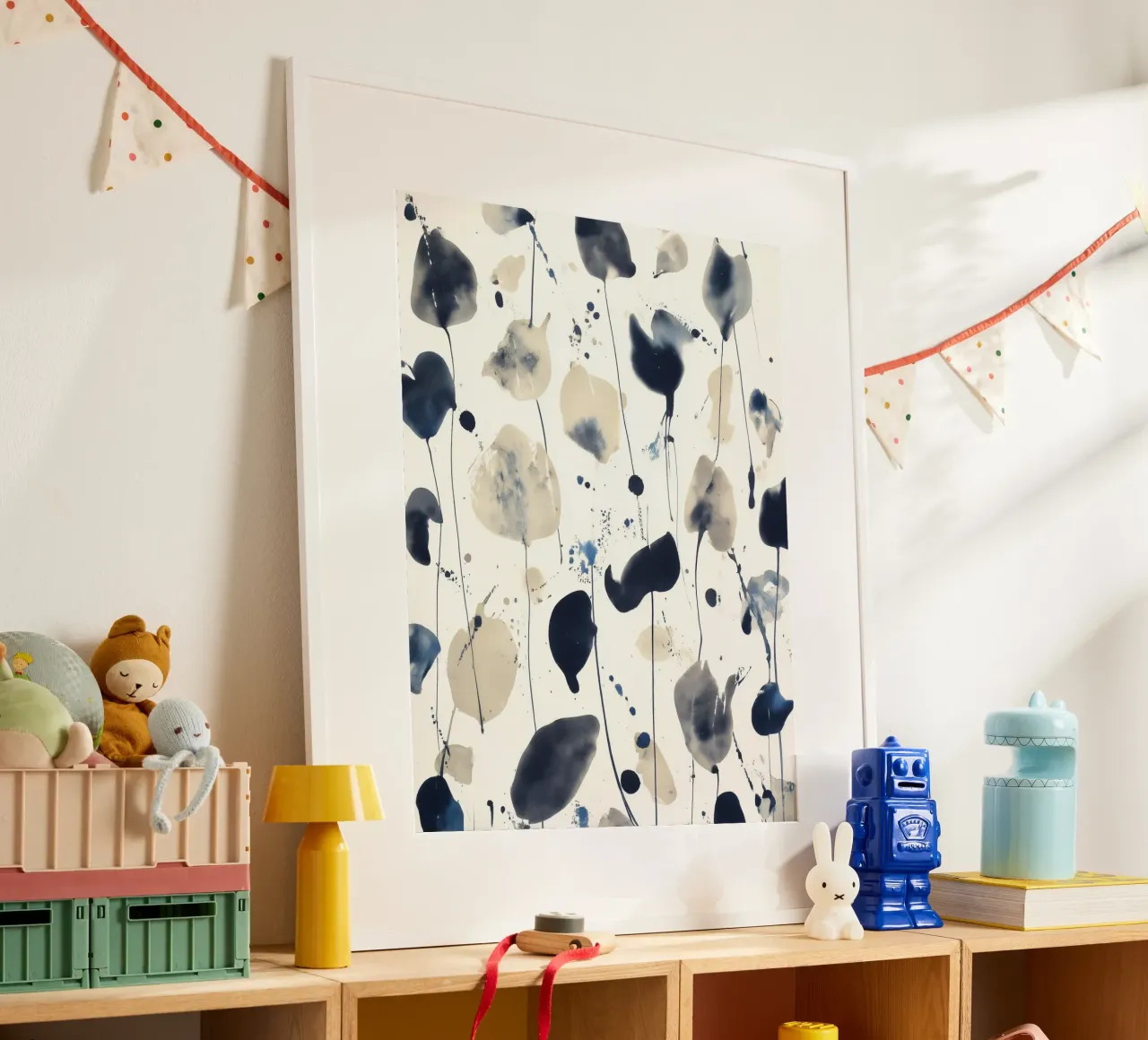 Indigo Rainfall poster by Sophia Calder Studio