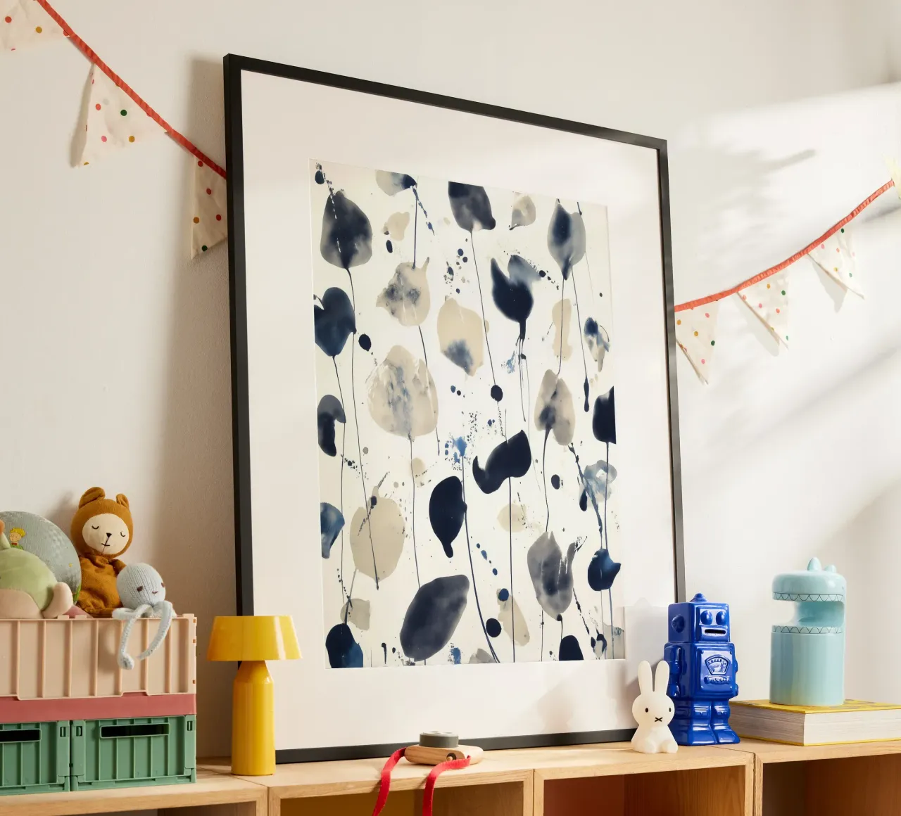 Indigo Rainfall poster by Sophia Calder Studio