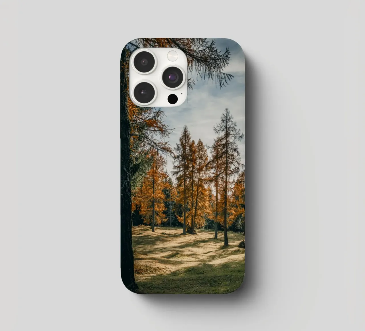 Herbstliche Lärchen in der Schweiz iPhone Hülle von mbgraphx2