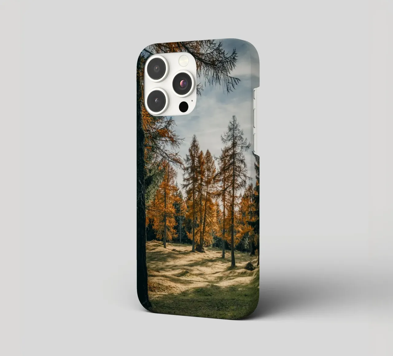 Herbstliche Lärchen in der Schweiz iPhone Hülle von mbgraphx2