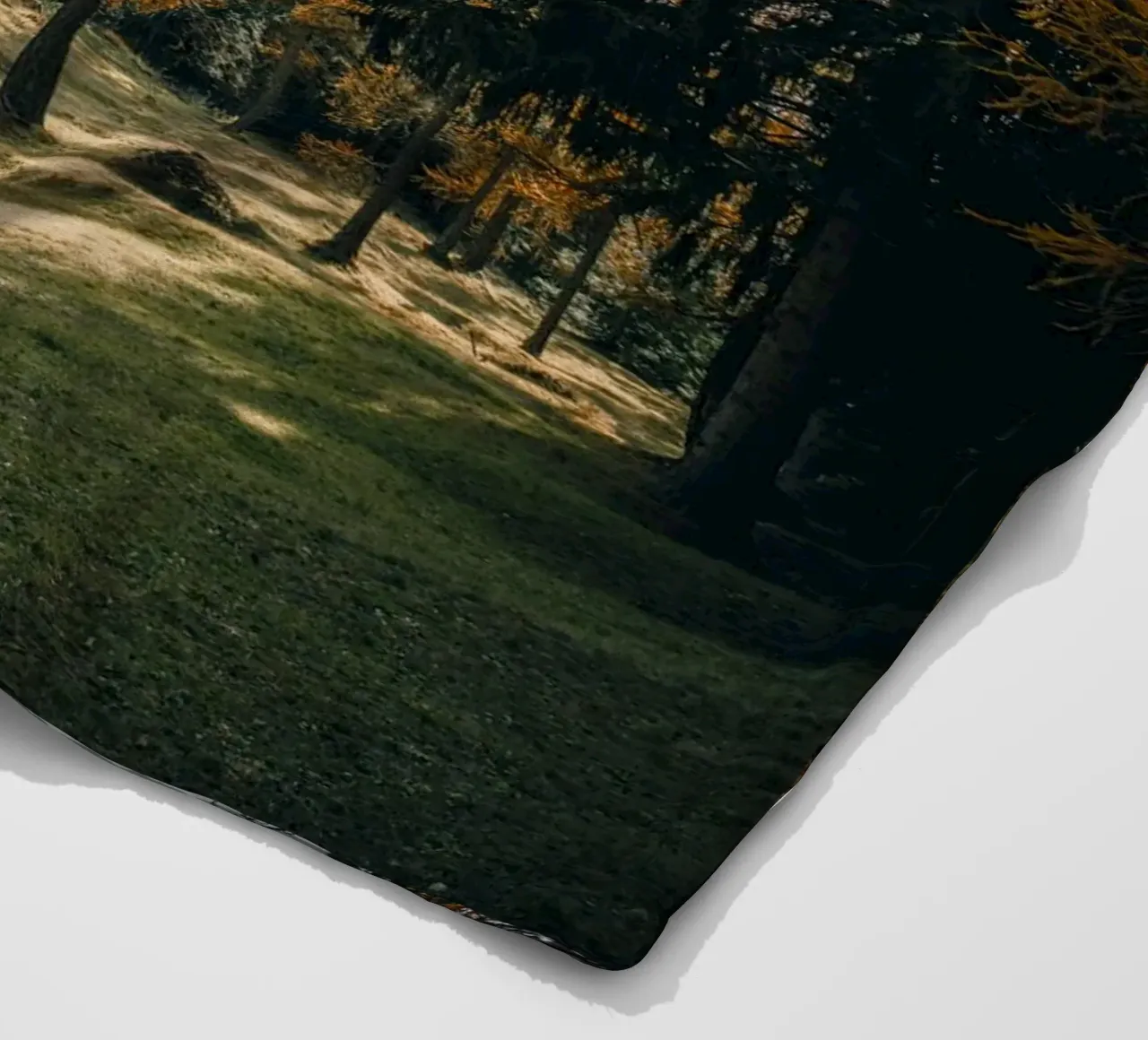 Herbstliche Lärchen in der Schweiz Fleecedecke von mbgraphx2