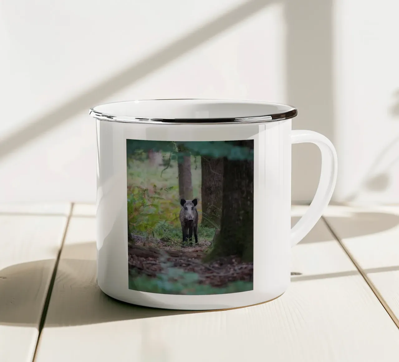 Cinghiale tazza in smalto da Tom's Wildlife