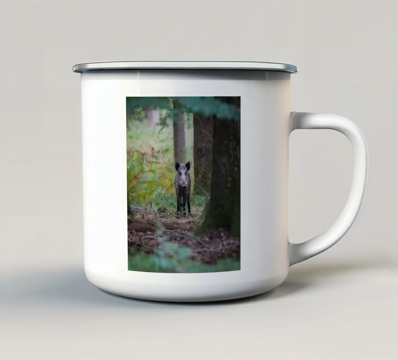 Cinghiale tazza in smalto da Tom's Wildlife