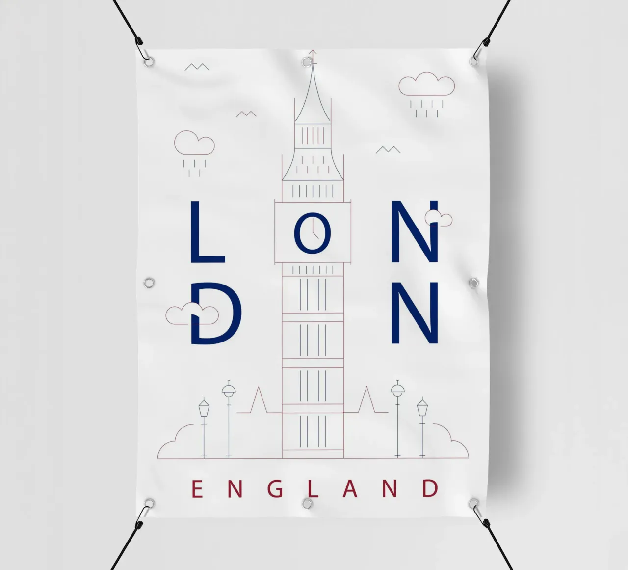 Skyline di Londra telo in pvc da 🎁 NOBELART