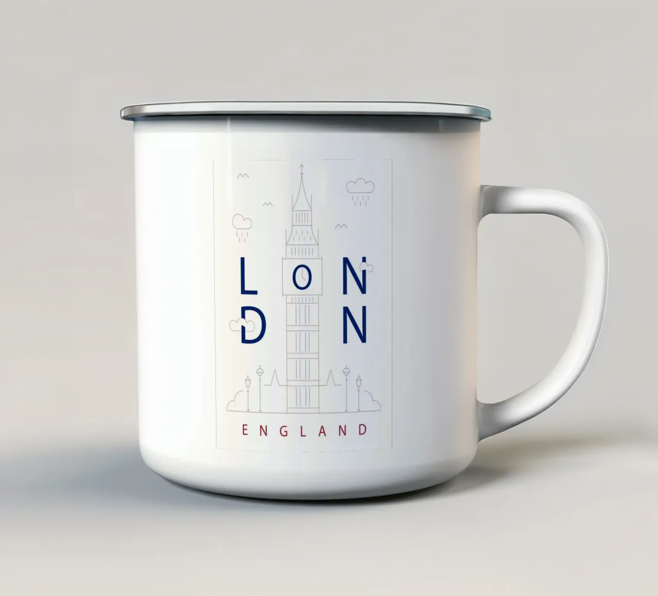 Skyline di Londra tazza in smalto da 🎁 NOBELART