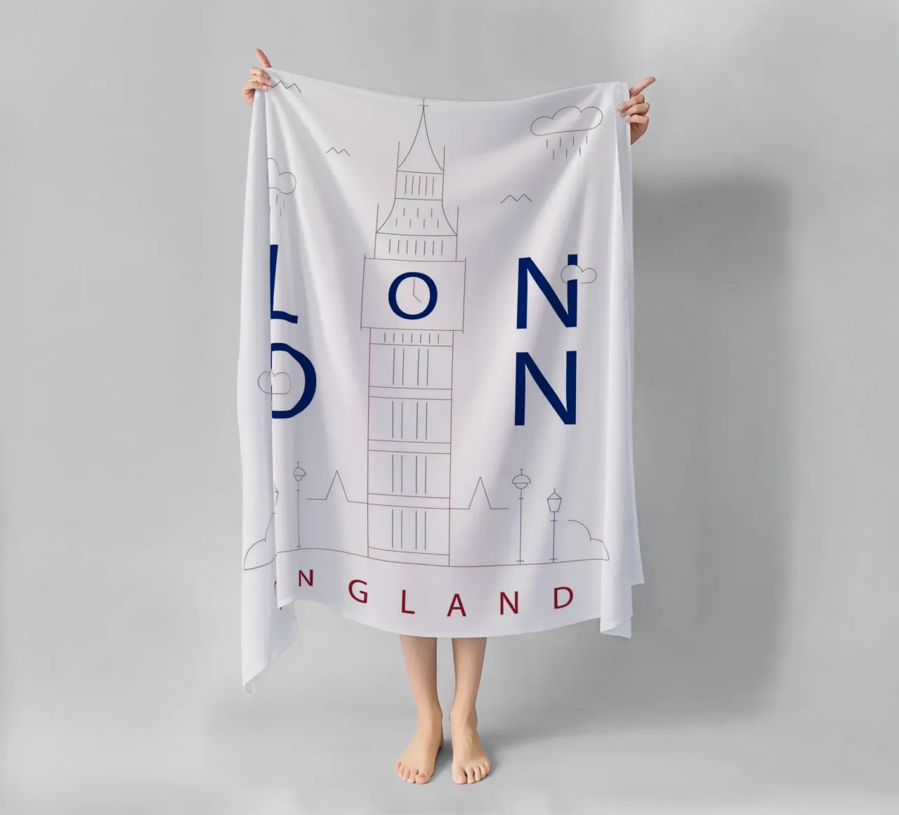 Skyline di Londra telo mare da 🎁 NOBELART