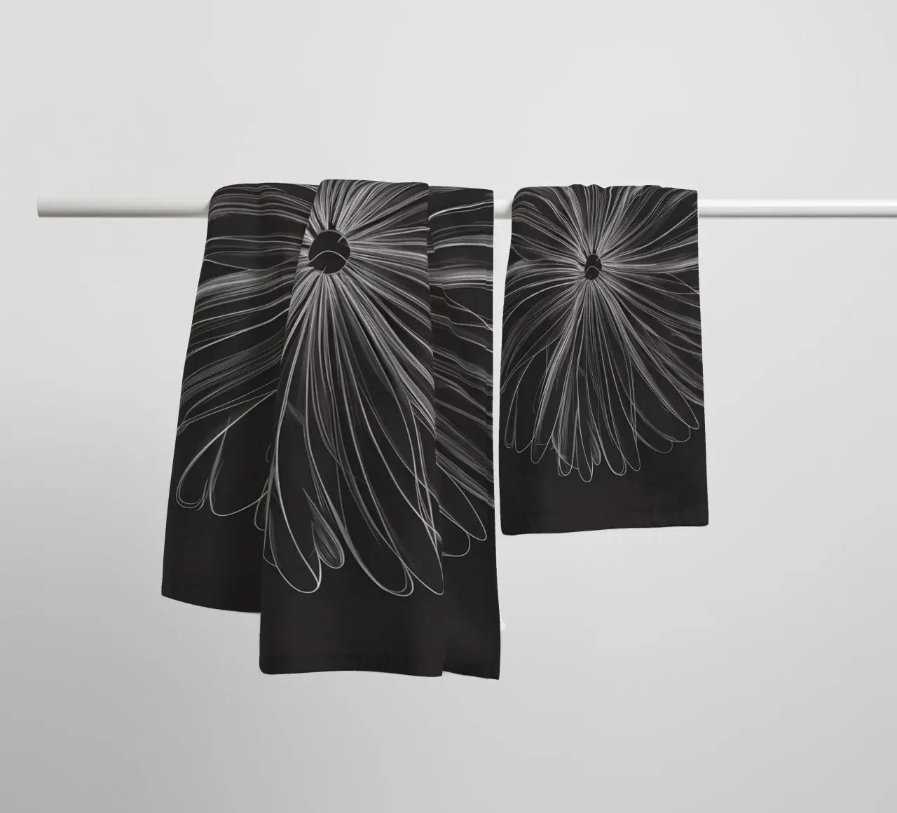 Abstracte bloemen schets badhanddoek van Artistic-shop