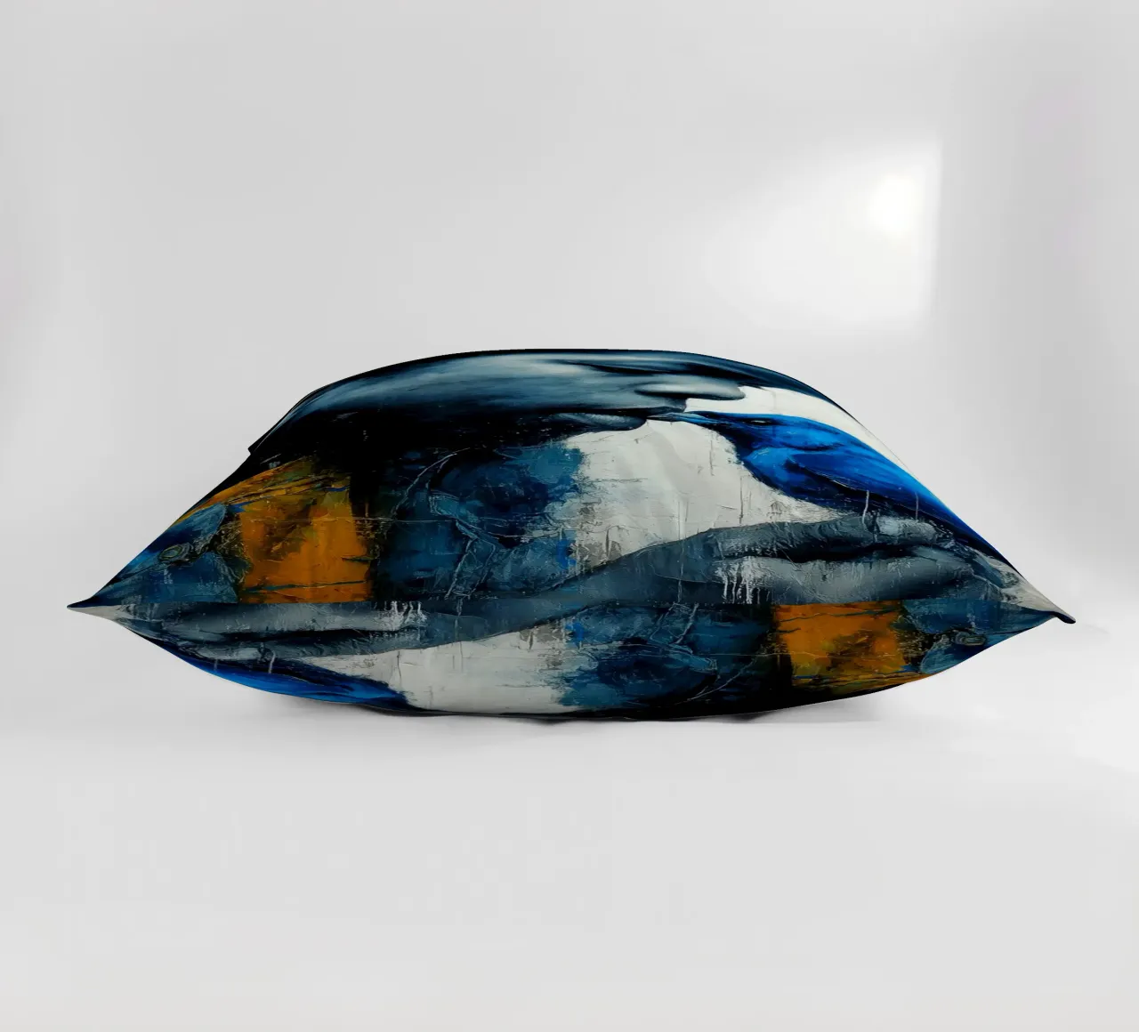 Ragazzo con uccello blu cuscino da Puschkinowa