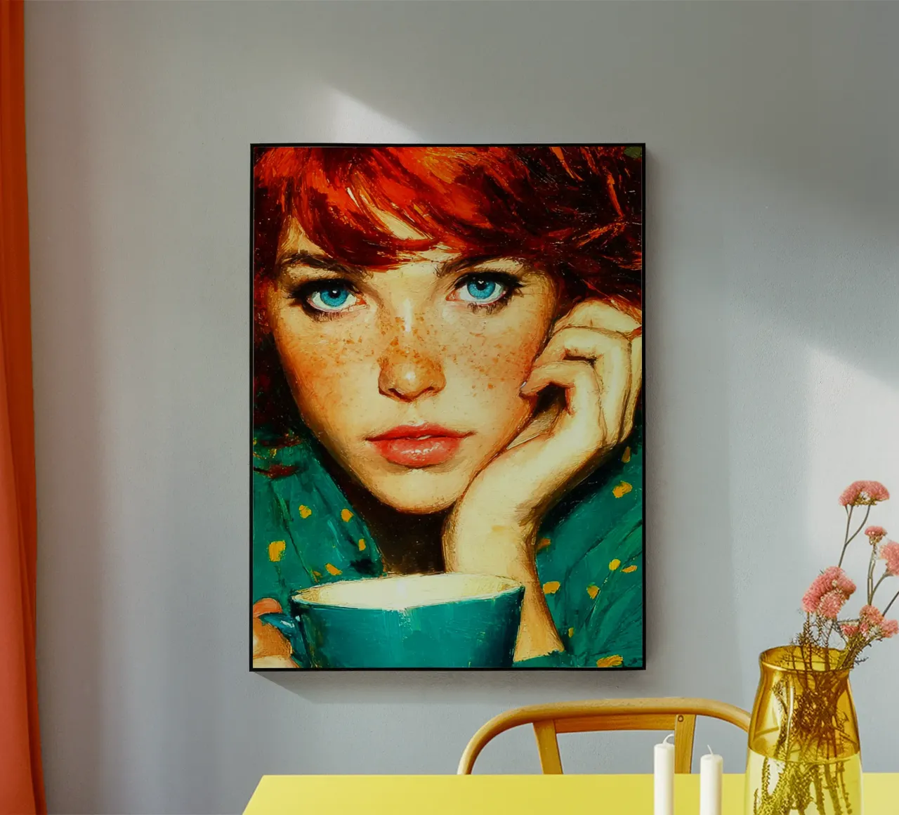 Ragazza con i capelli rossi plexiglass da Puschkinowa