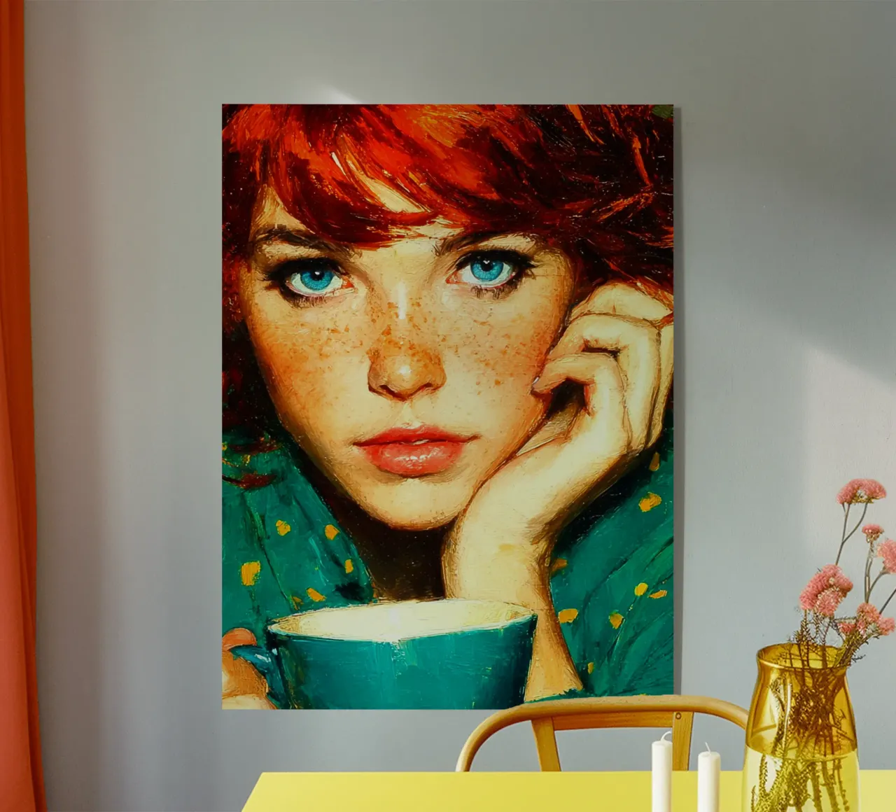 Ragazza con i capelli rossi plexiglass da Puschkinowa