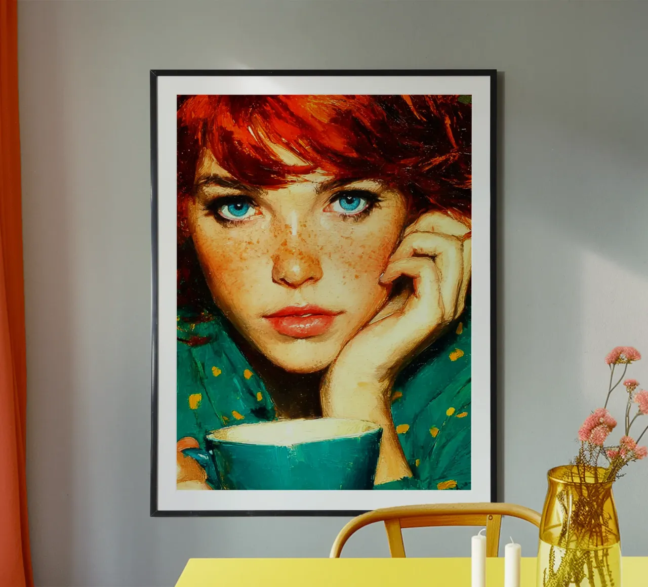 Ragazza con i capelli rossi carta hahnemühle da Puschkinowa
