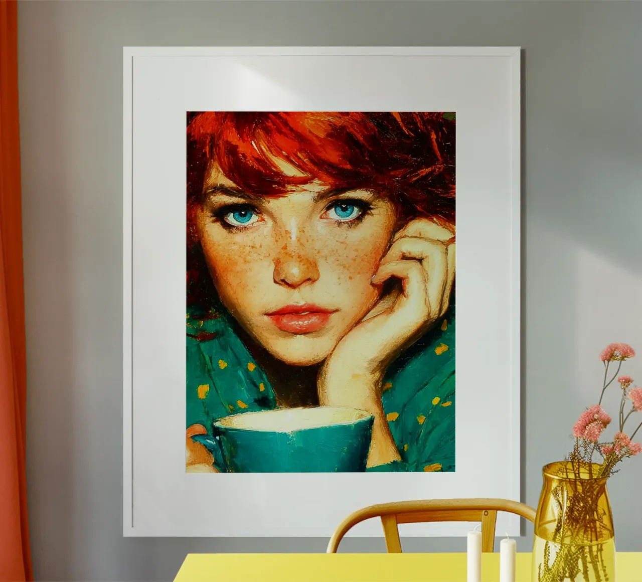 Ragazza con i capelli rossi carta hahnemühle da Puschkinowa