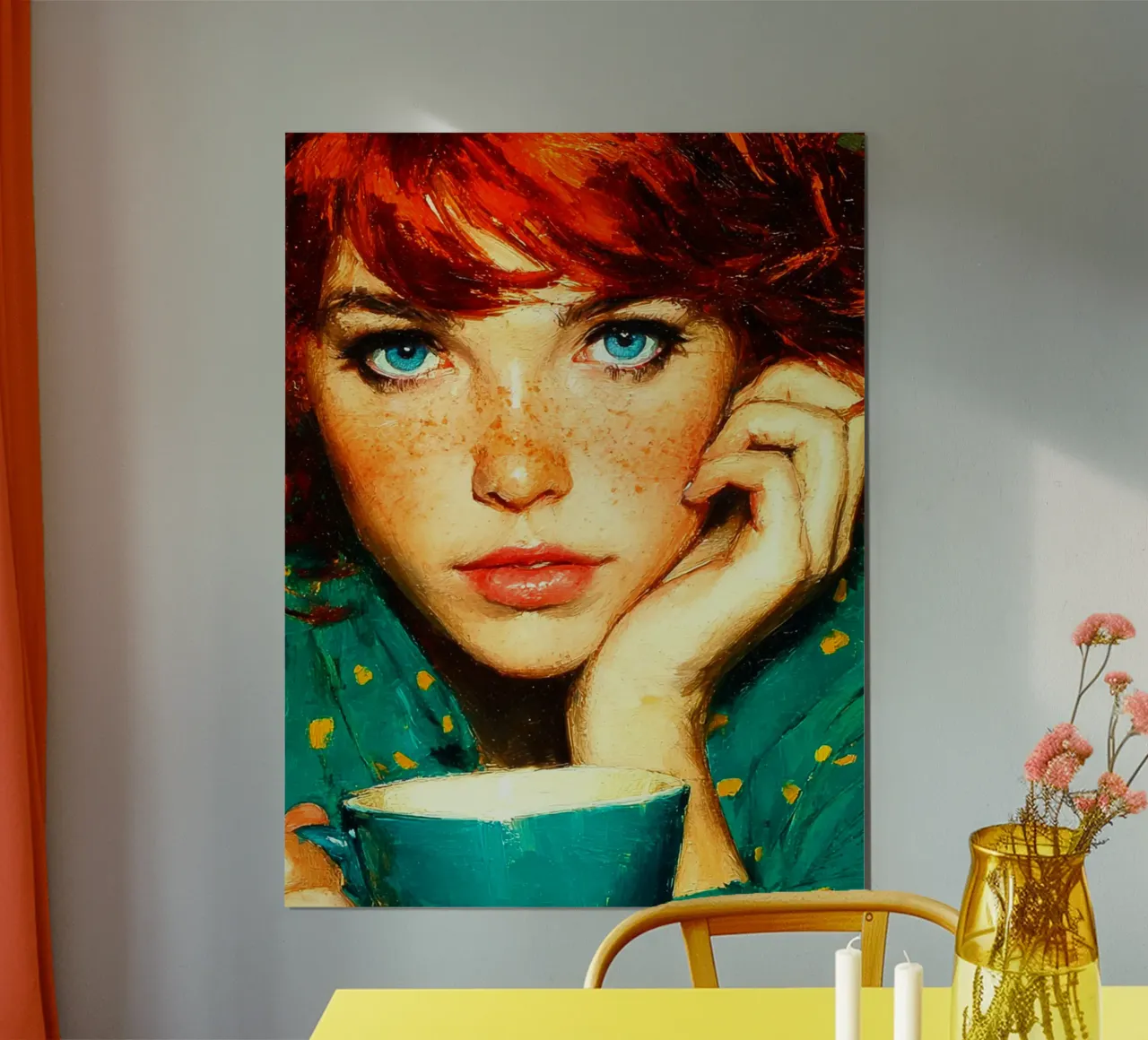 Ragazza con i capelli rossi carta hahnemühle da Puschkinowa