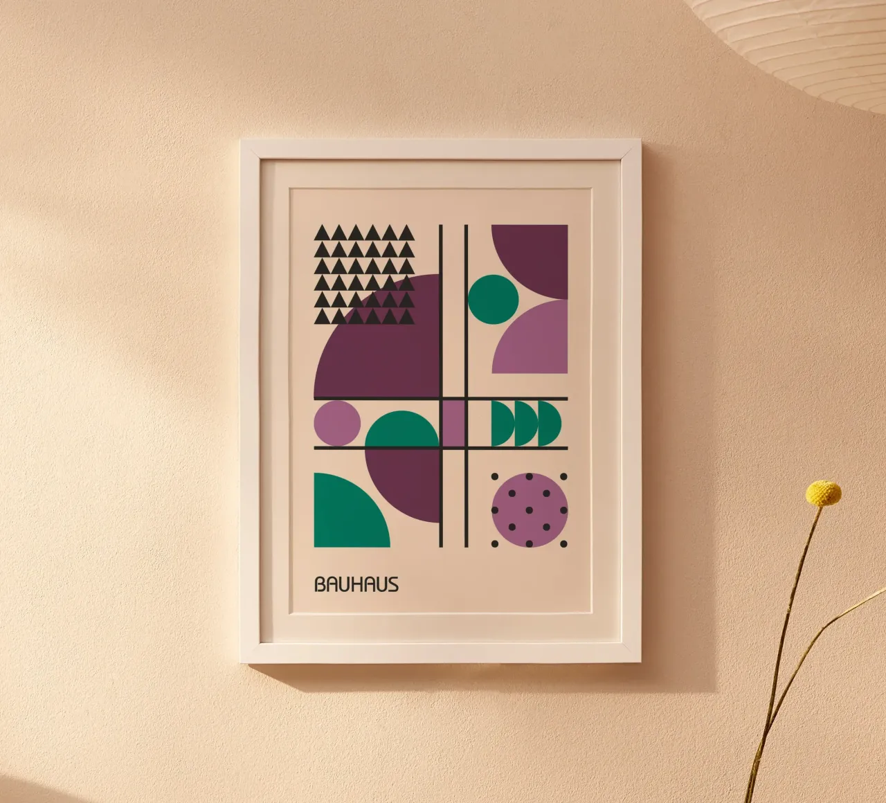 Poster geometrico astratto Bauhaus Circles & Triangles poster da Grungeo