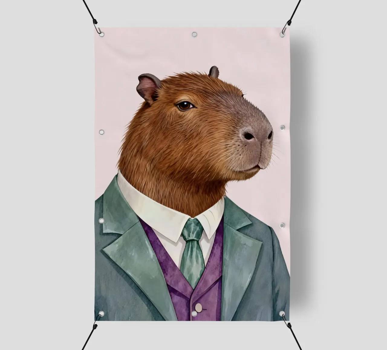 Capybara Portrait in Suit telo in pvc da Attaboy Dsgn