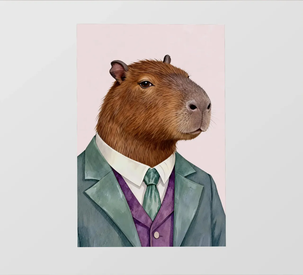 Capybara Portrait in Suit telo in pvc da Attaboy Dsgn