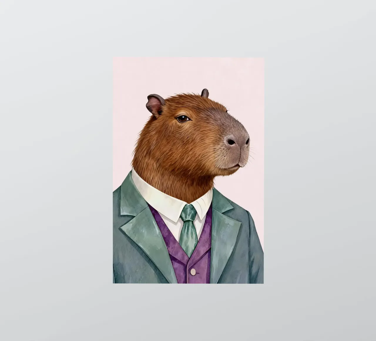 Capybara Portrait in Suit adesivo da Attaboy Dsgn