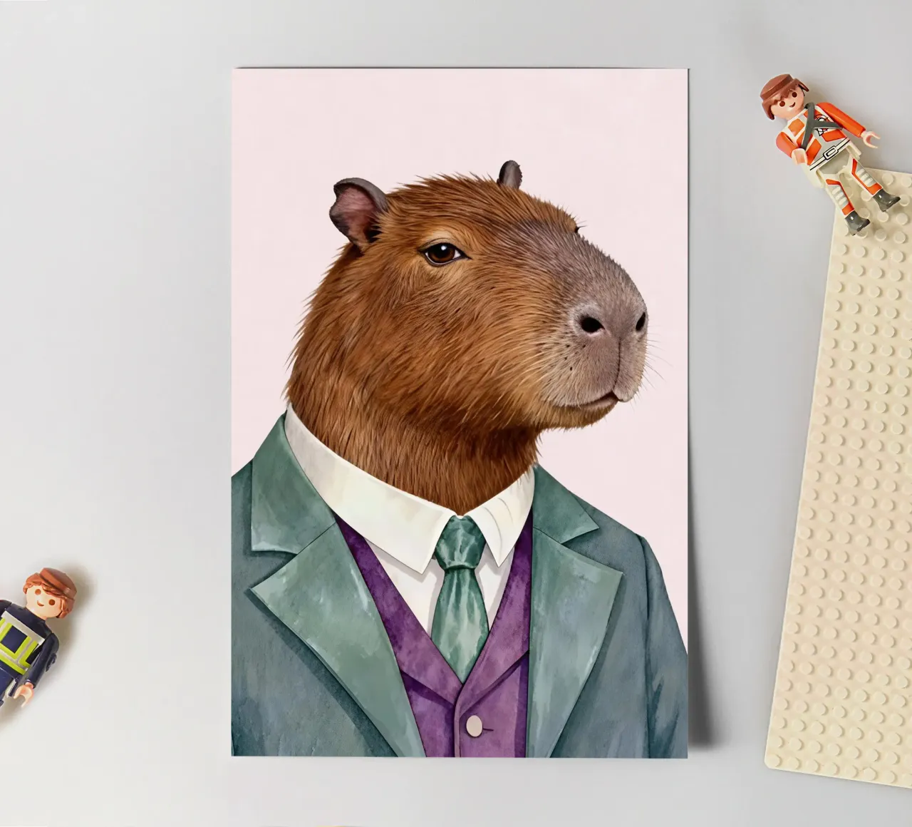 Capybara Portrait in Suit foglio adesivo da Attaboy Dsgn