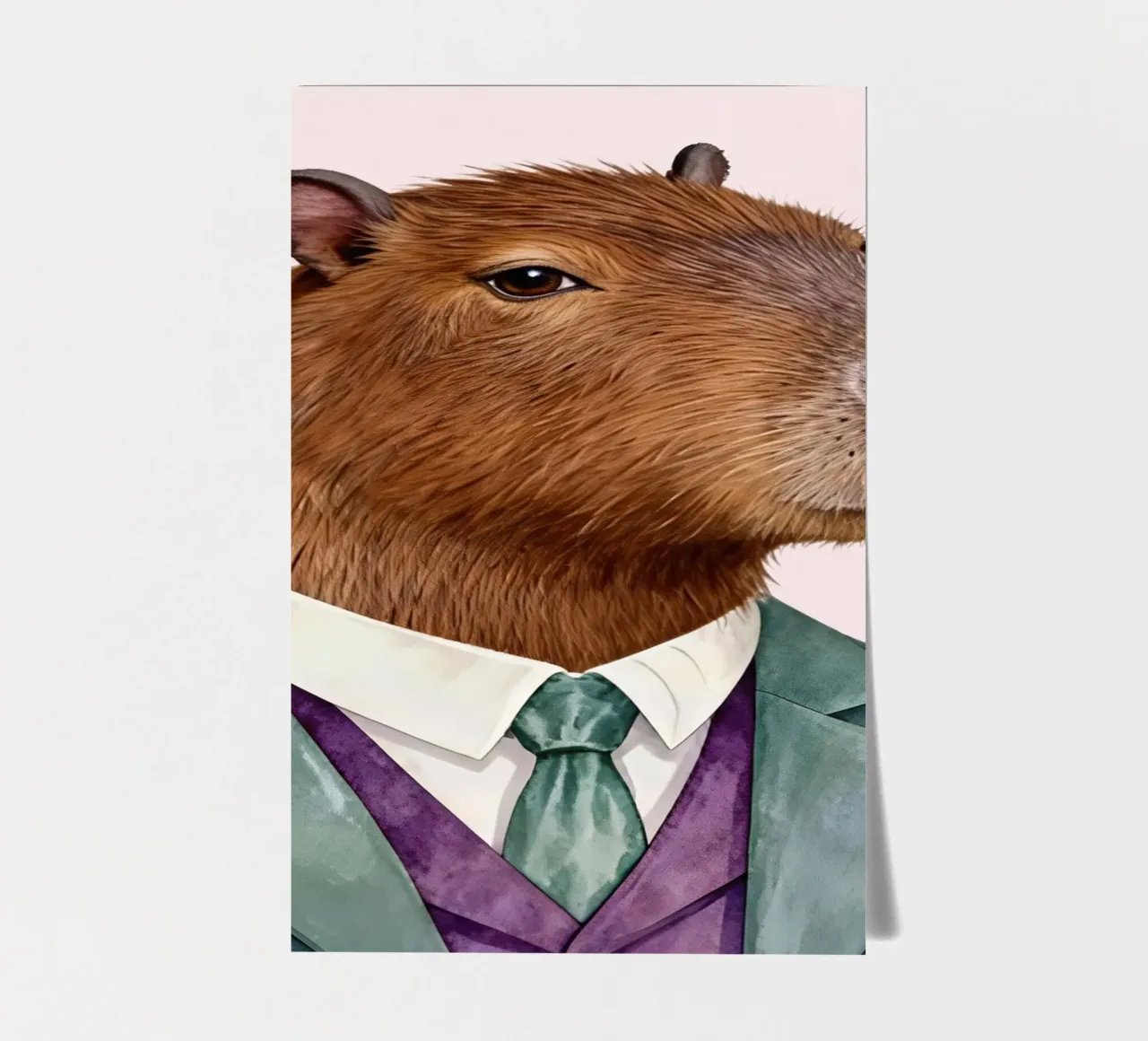 Capybara Portrait in Suit foglio adesivo da Attaboy Dsgn