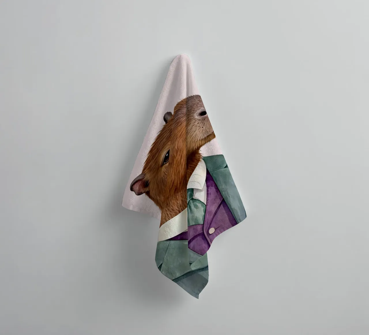 Capybara Portrait in Suit asciugamano da bagno da Attaboy Dsgn