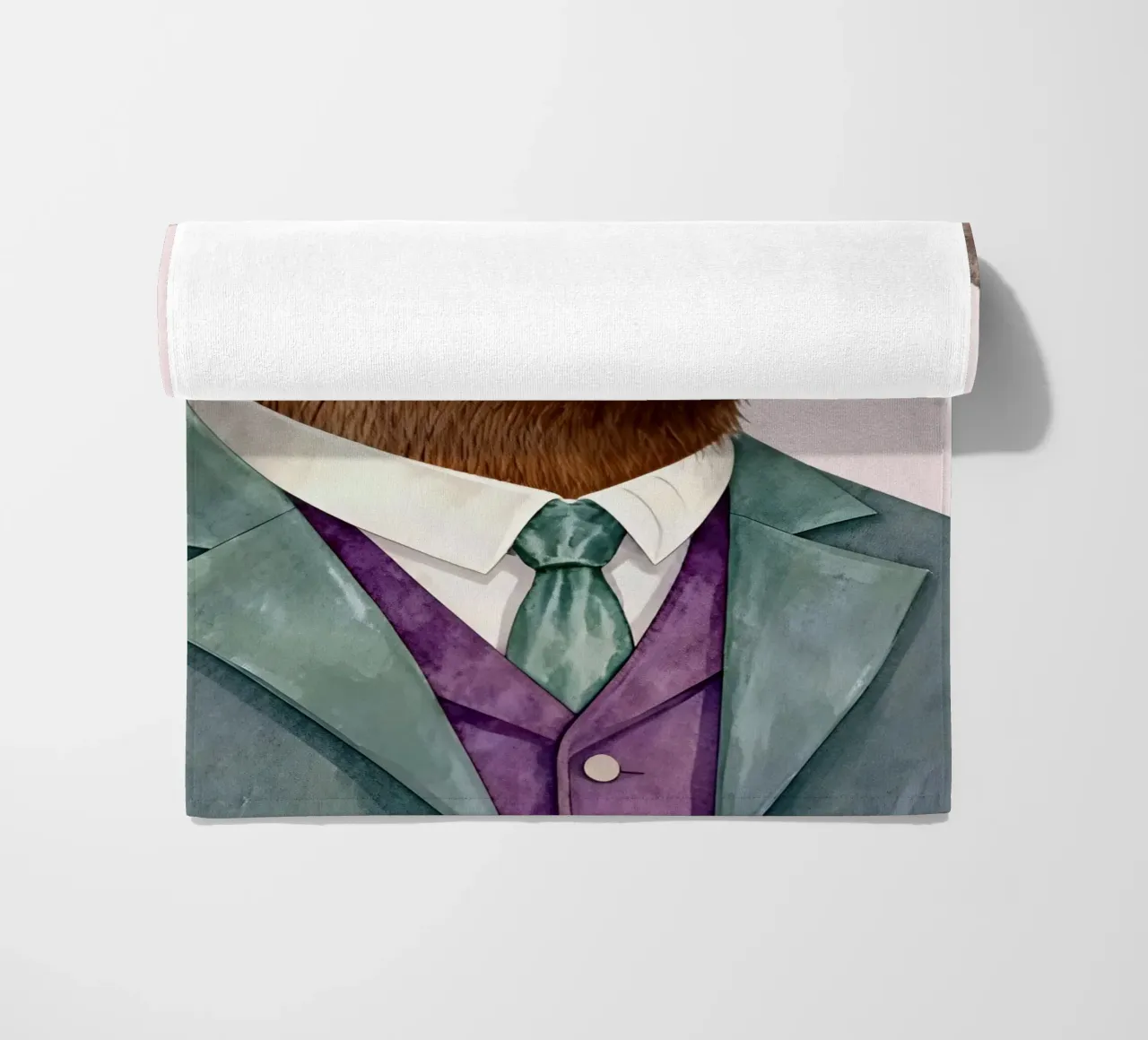 Capybara Portrait in Suit telo mare da Attaboy Dsgn