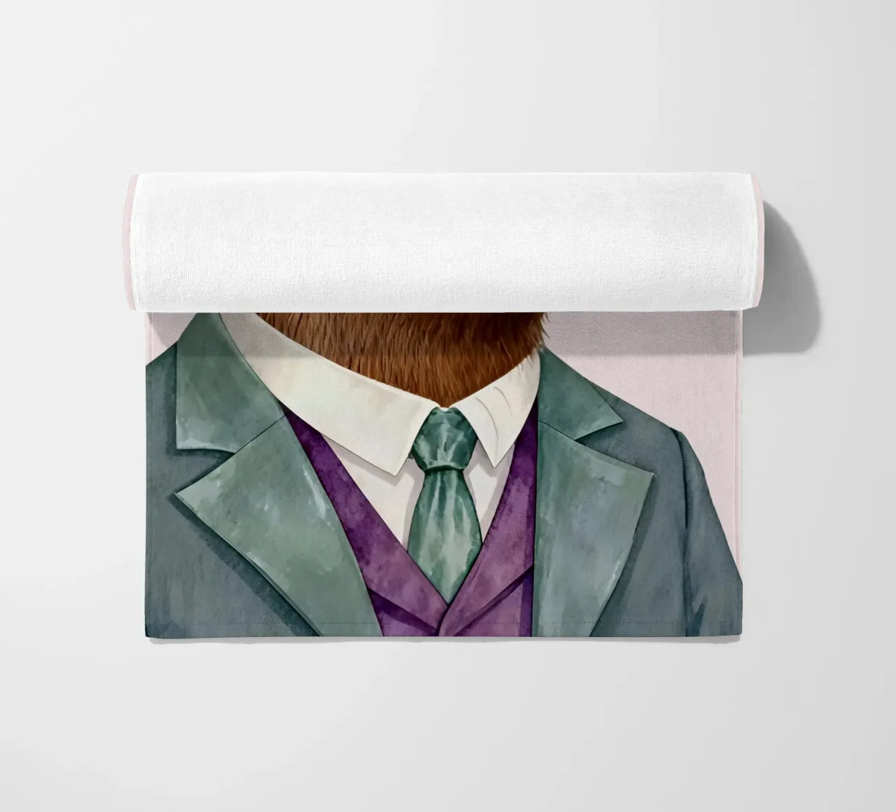 Capybara Portrait in Suit telo mare da Attaboy Dsgn