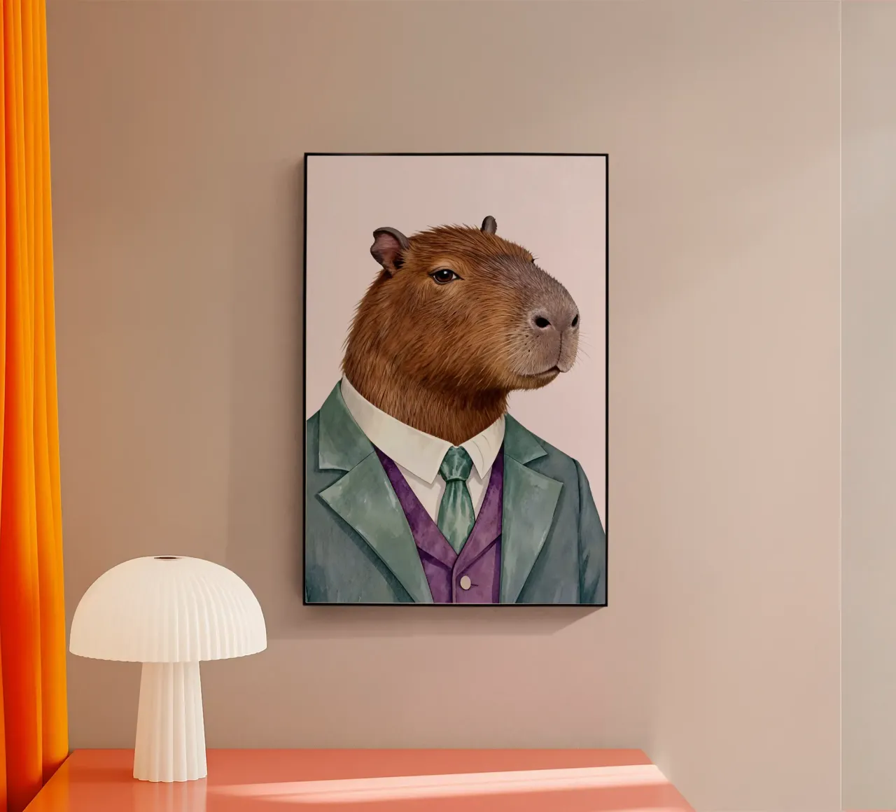 Capybara Portrait in Suit plexiglass da Attaboy Dsgn