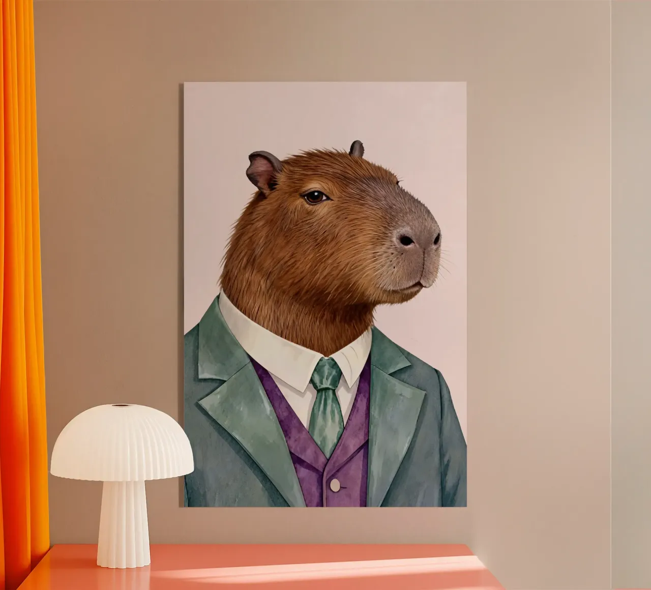 Capybara Portrait in Suit plexiglass da Attaboy Dsgn