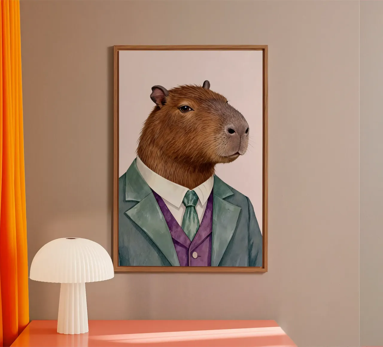 Capybara Portrait in Suit alluminio dibond da Attaboy Dsgn