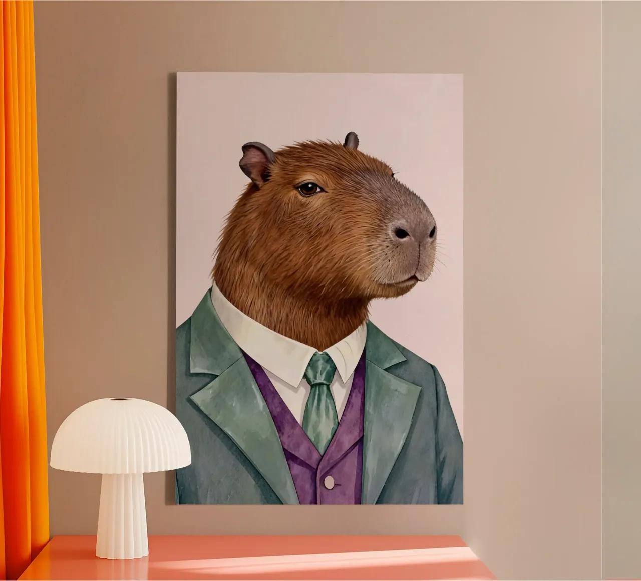 Capybara Portrait in Suit tela da Attaboy Dsgn