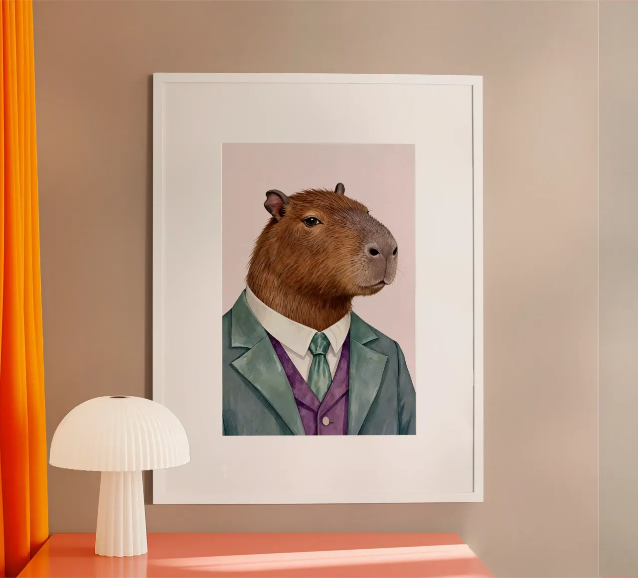 Capybara Portrait in Suit carta hahnemühle da Attaboy Dsgn