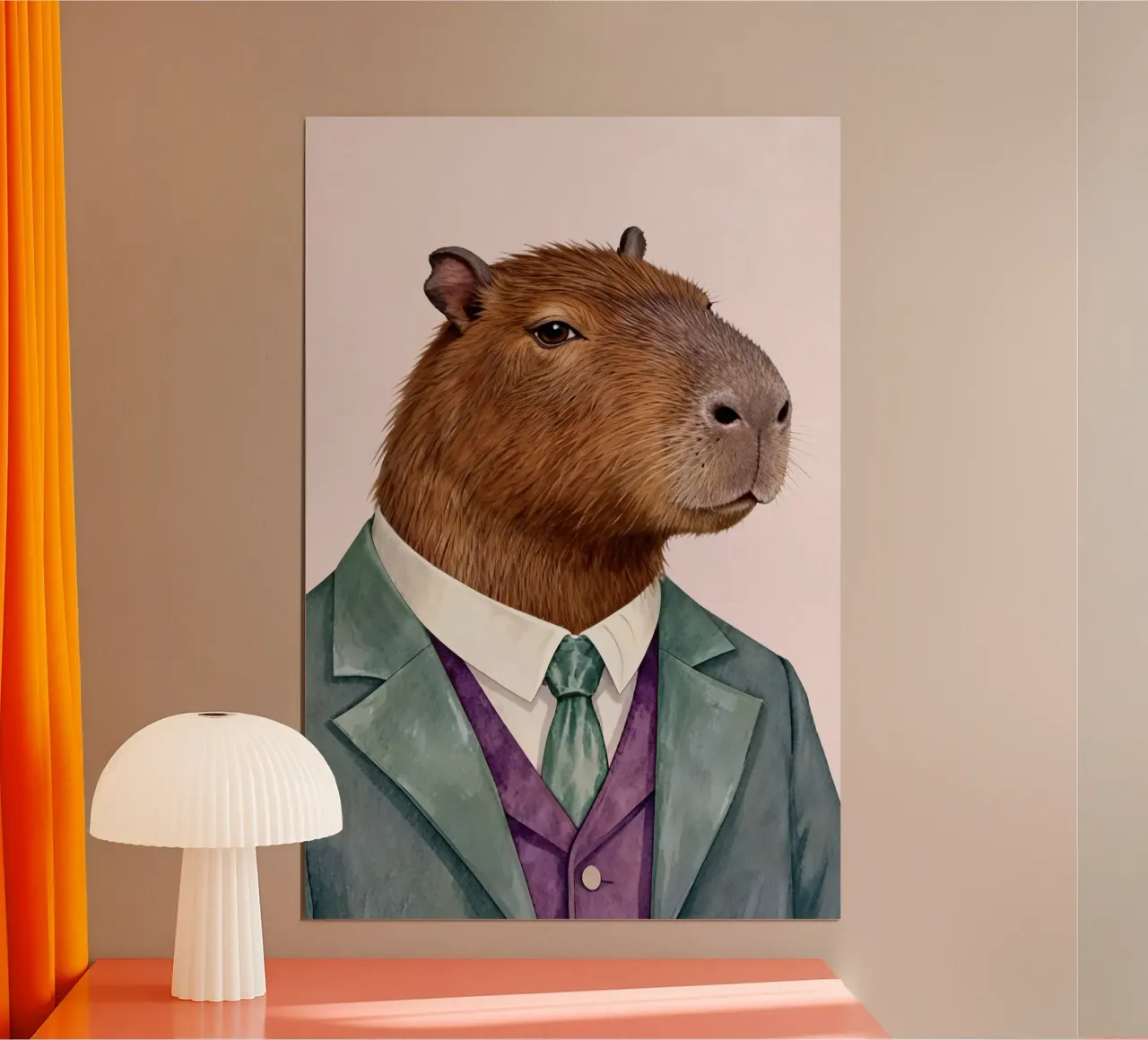 Capybara Portrait in Suit carta hahnemühle da Attaboy Dsgn